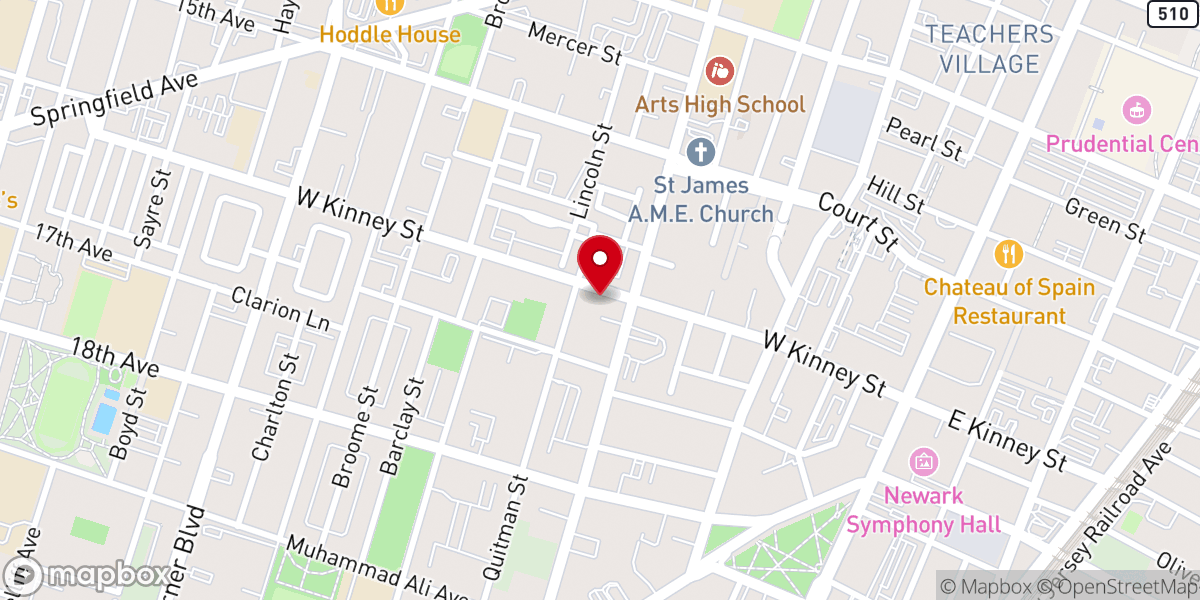 Map showing location of New Salem Baptist Church