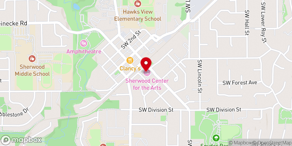 Map showing location of Sherwood Center for the Arts
