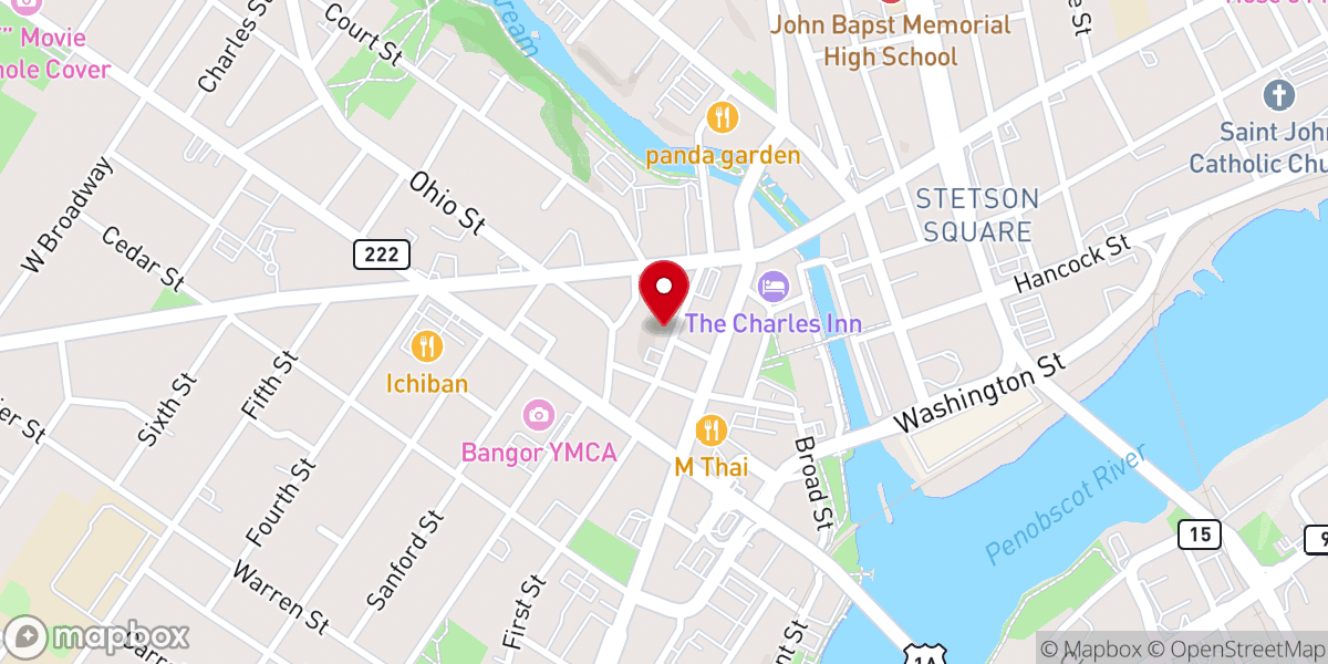 Map showing location of Columbia Street Baptist Church