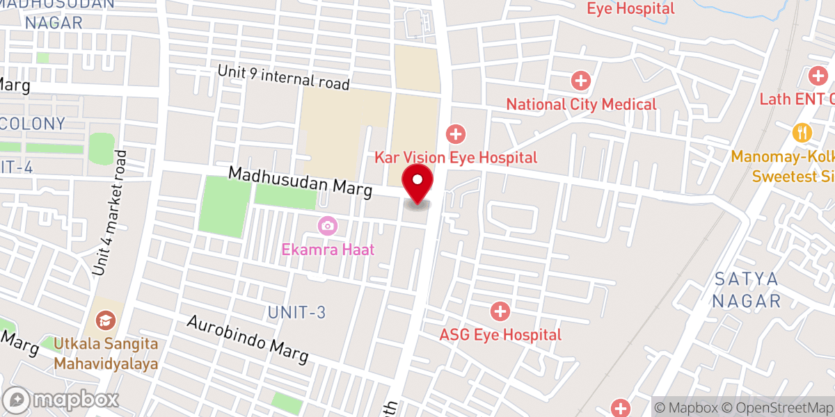 Map showing location of Shree Ram Temple, Bhubaneswar