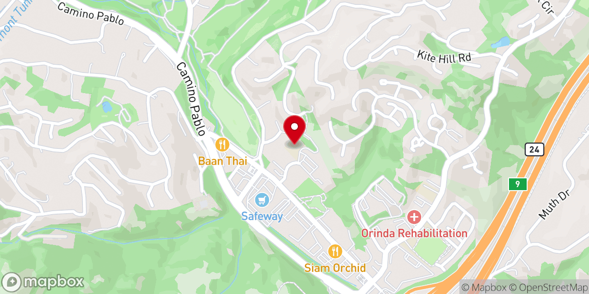 Map showing location of Orinda Community Church