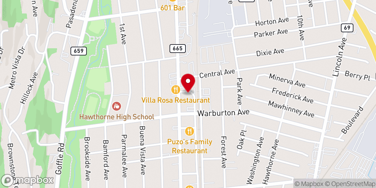 Map showing location of Iglesia Pentecostal LSA De Hawthorne NJ