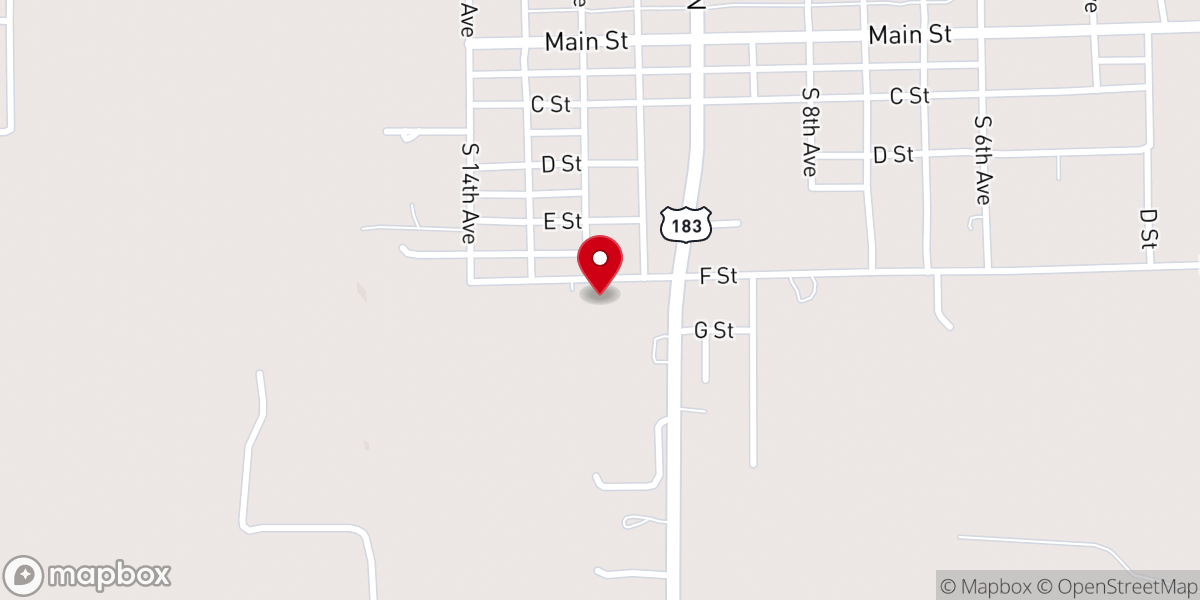 Map showing location of Assembly of God Church