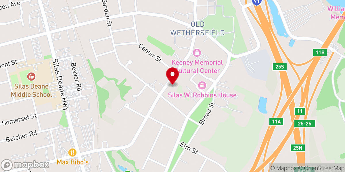 Map showing location of Temple Beth Torah