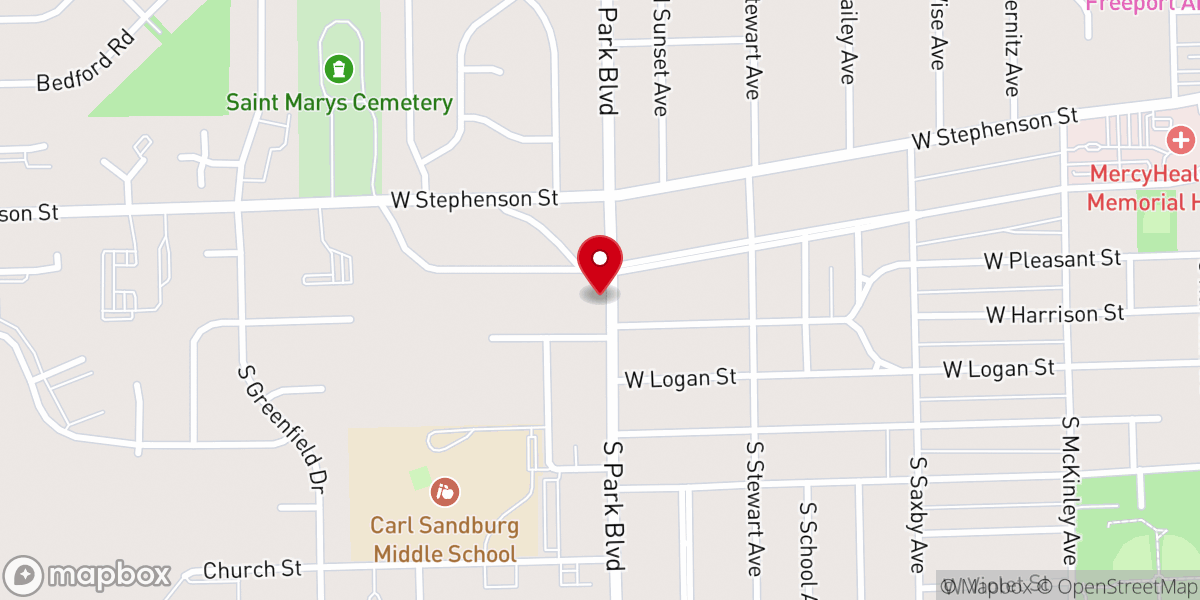 Map showing location of Schwarz Park Boulevard Chapel