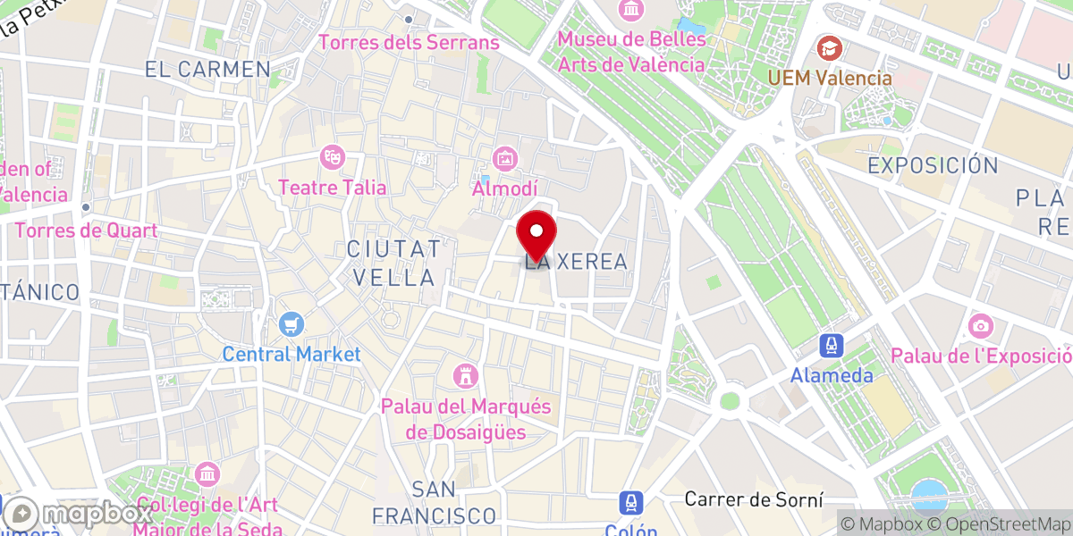 Map showing location of Capilla de Ig. San Juan de Hospital