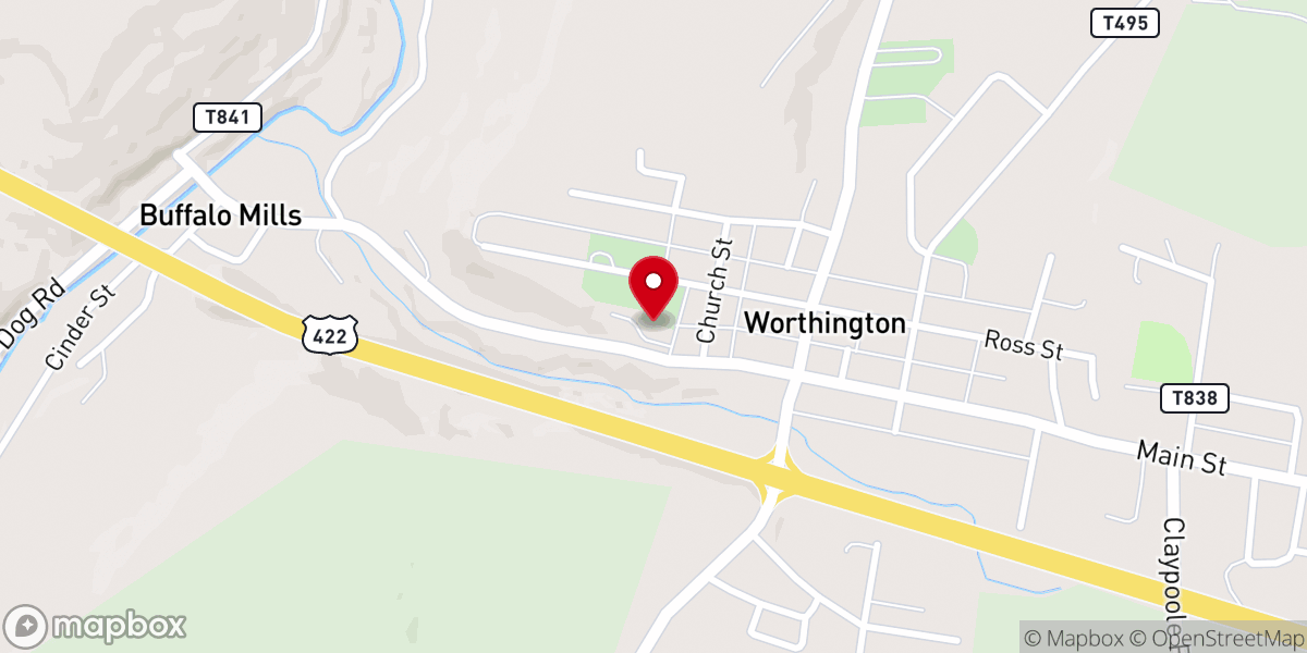 Map showing location of Evangelical Nursery School