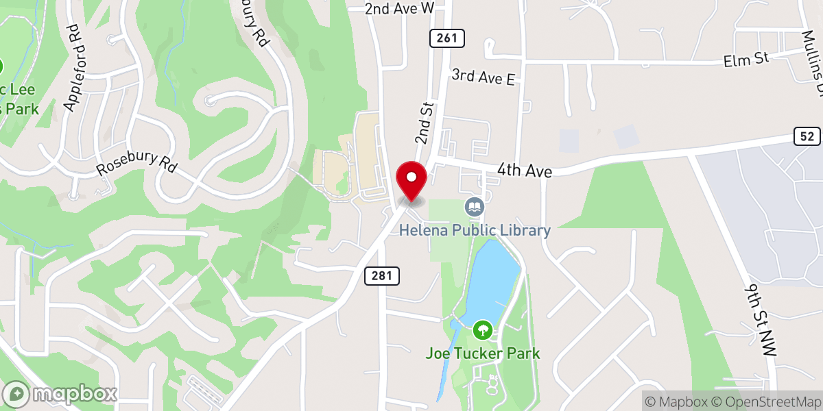 Map showing location of Harmony Church of Helena