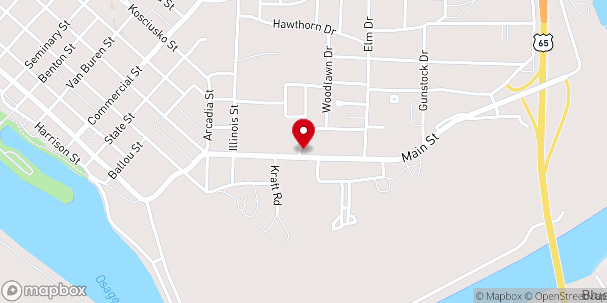 Map showing location of Church of Christ