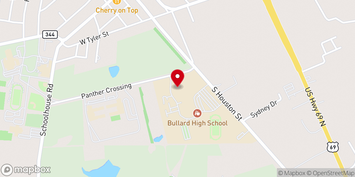 Map showing location of Bullard High School