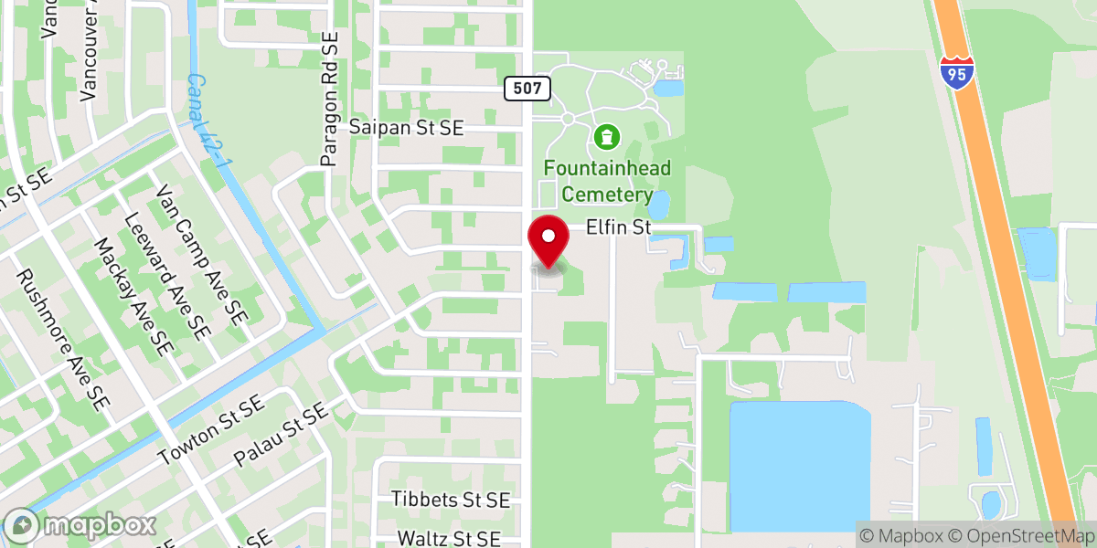 Map showing location of South Babcock St Baptist Church
