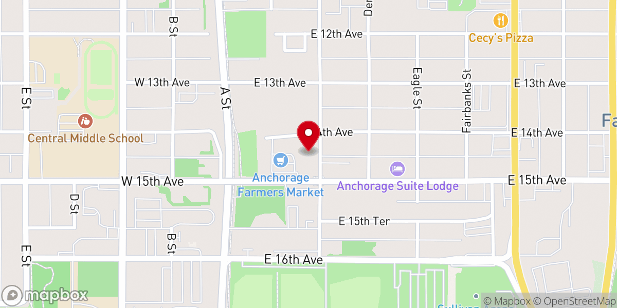 Map showing location of Central Lutheran Church