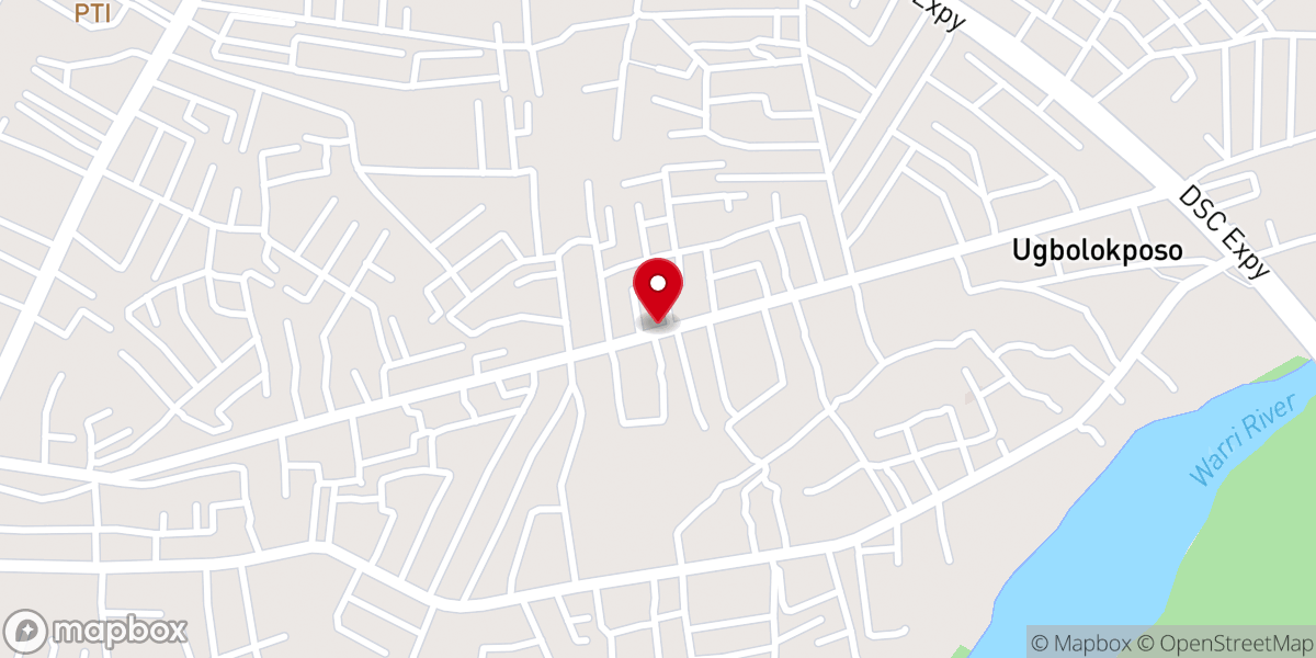 Map showing location of Messiah Anglican Church, Uti Street, Effurun
