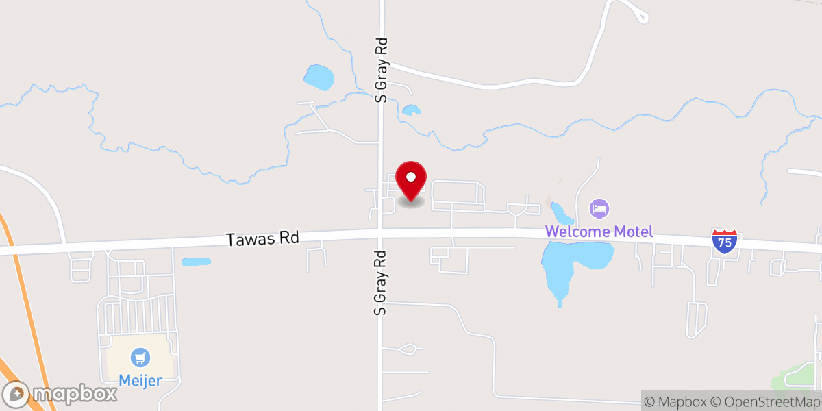 Map showing location of Ogemaw Hills Free Methodist Church