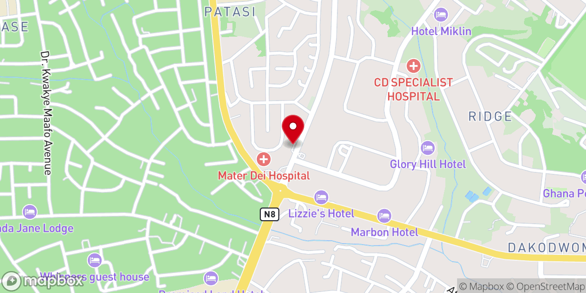 Map showing location of Embassy of Life Chapel