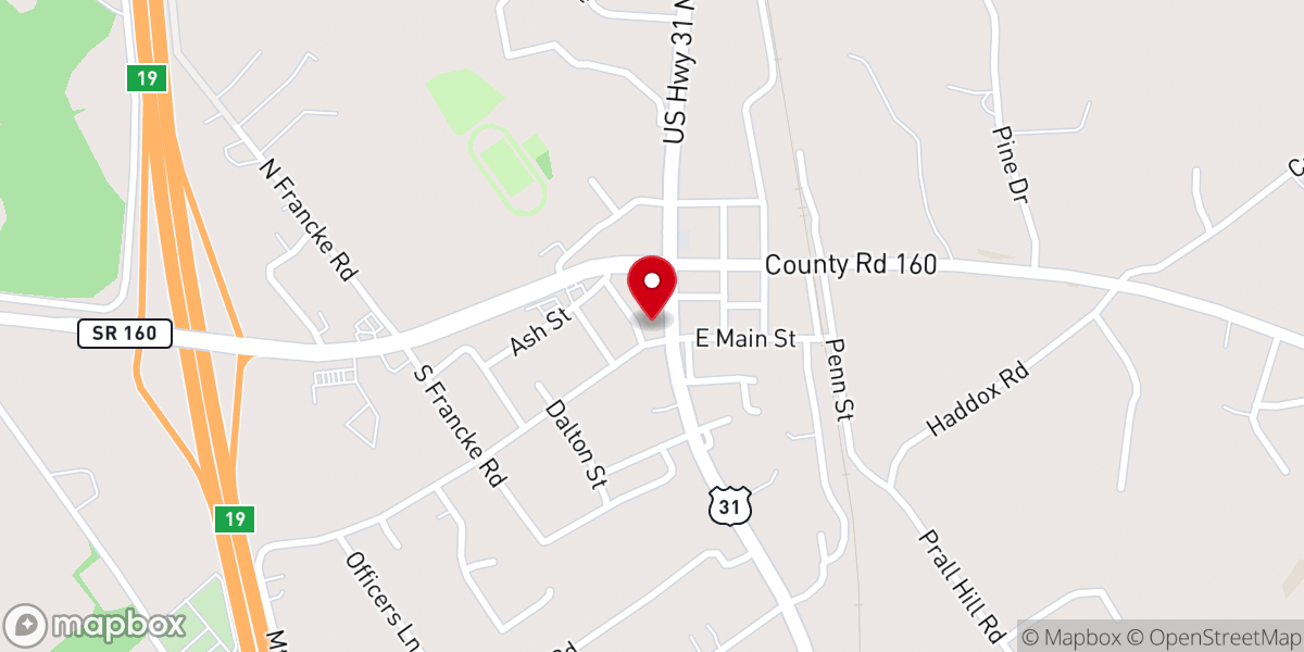 Map showing location of Henryville United Methodist