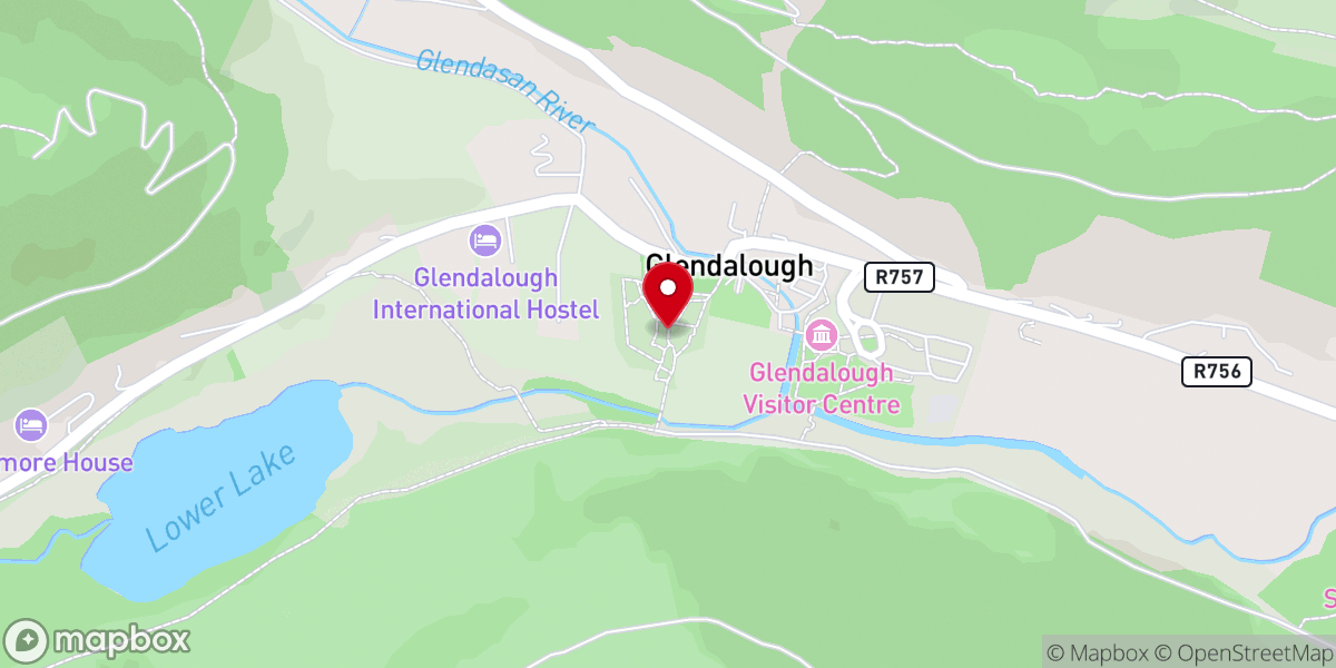 Map showing location of St. Kevins Monastery