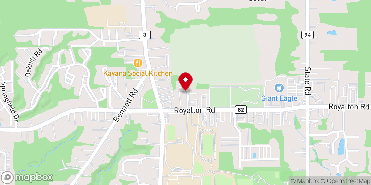 Map showing location of North Royalton Baptist Church