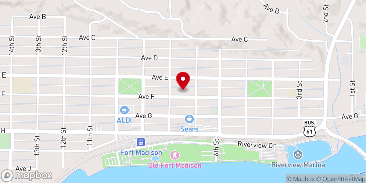 Map showing location of Union Presbyterian Church