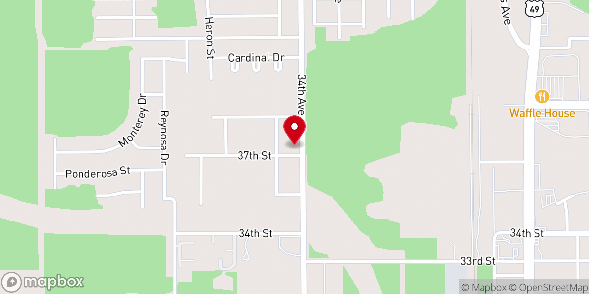 Map showing location of Abundant Life Evangelistic Church-Gulfport Campus