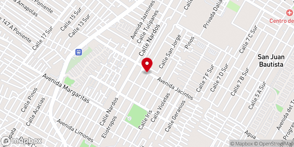 Map showing location of Iglesia Bautista Hananeel