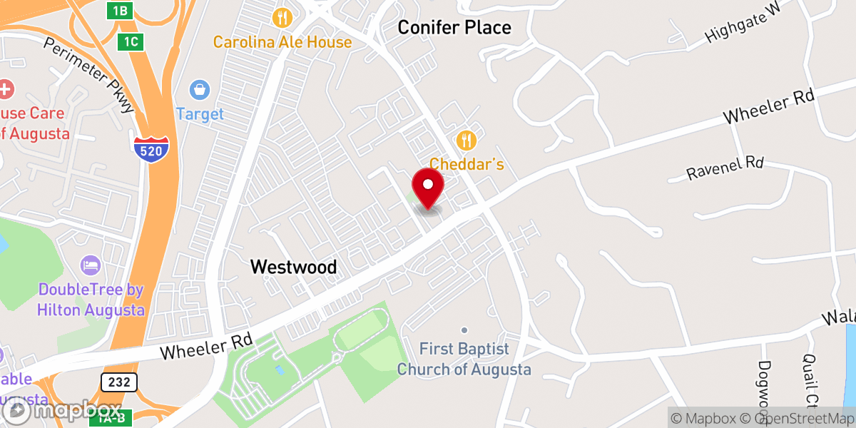 Map showing location of Gardner Grove Baptist Church
