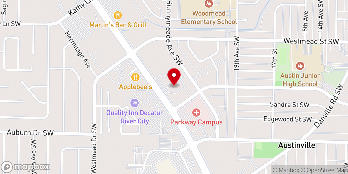 Map showing location of Westmeade Baptist Church