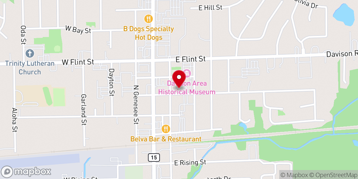 Map showing location of Davison United Methodist Church