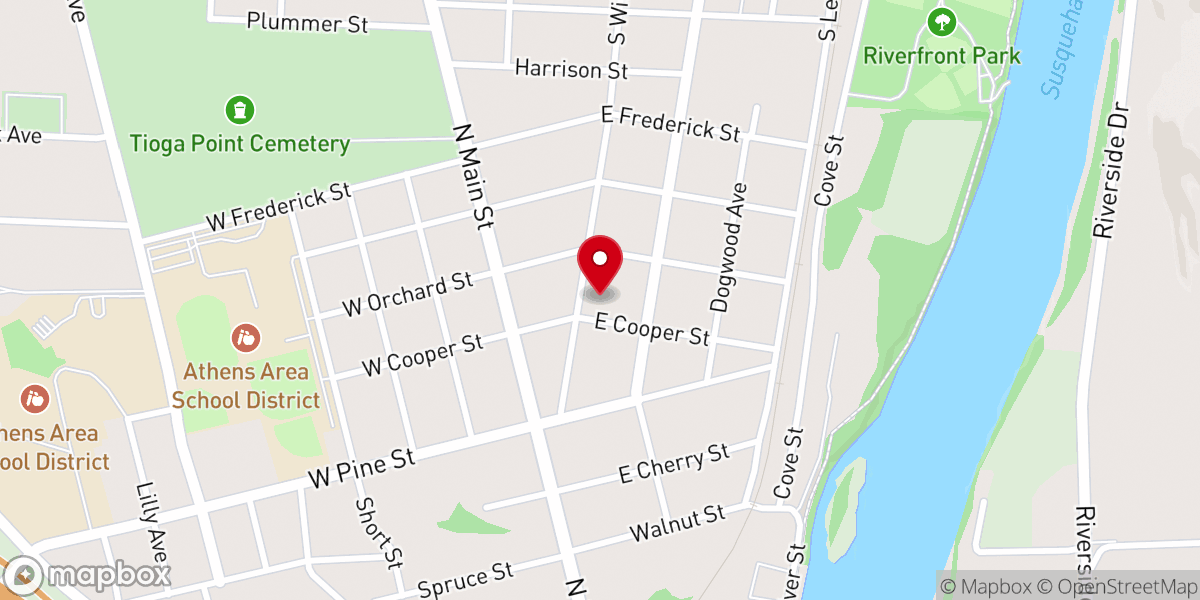 Map showing location of Page Manor