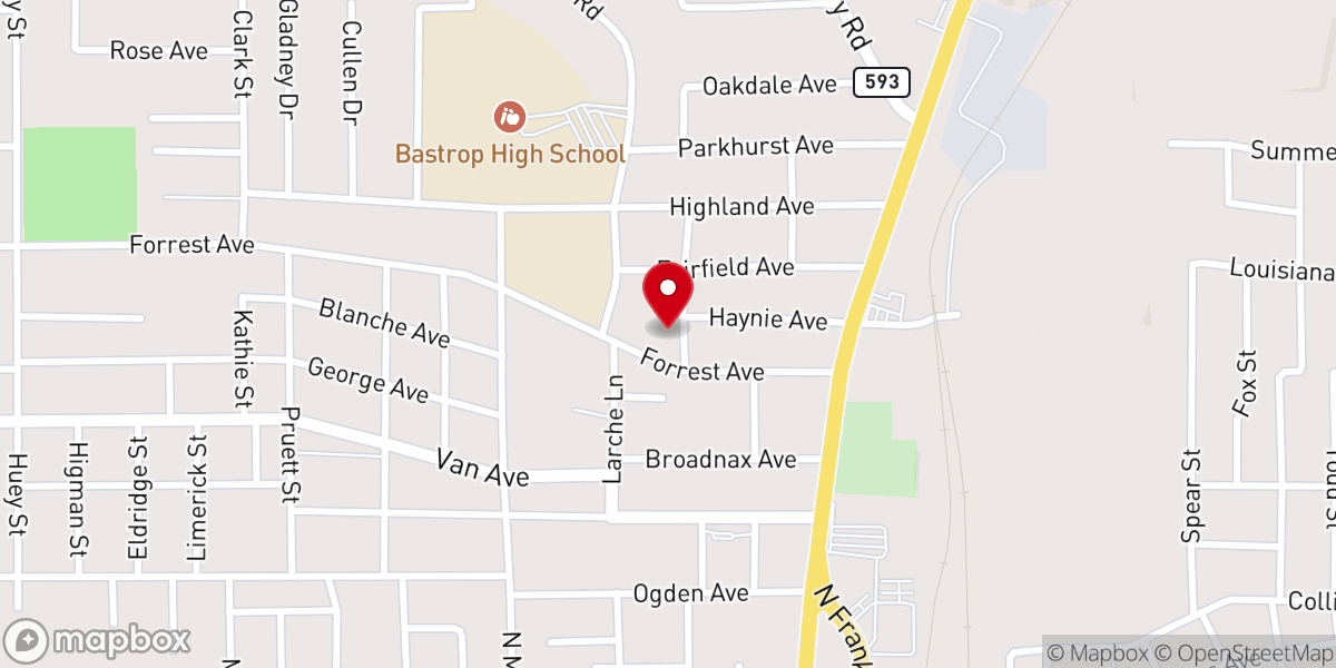 Map showing location of West Side Baptist Church