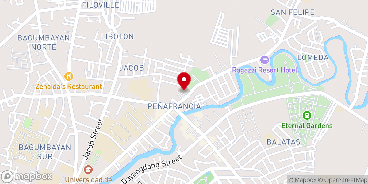 Map showing location of Our Lady of Peñafrancia Shrine