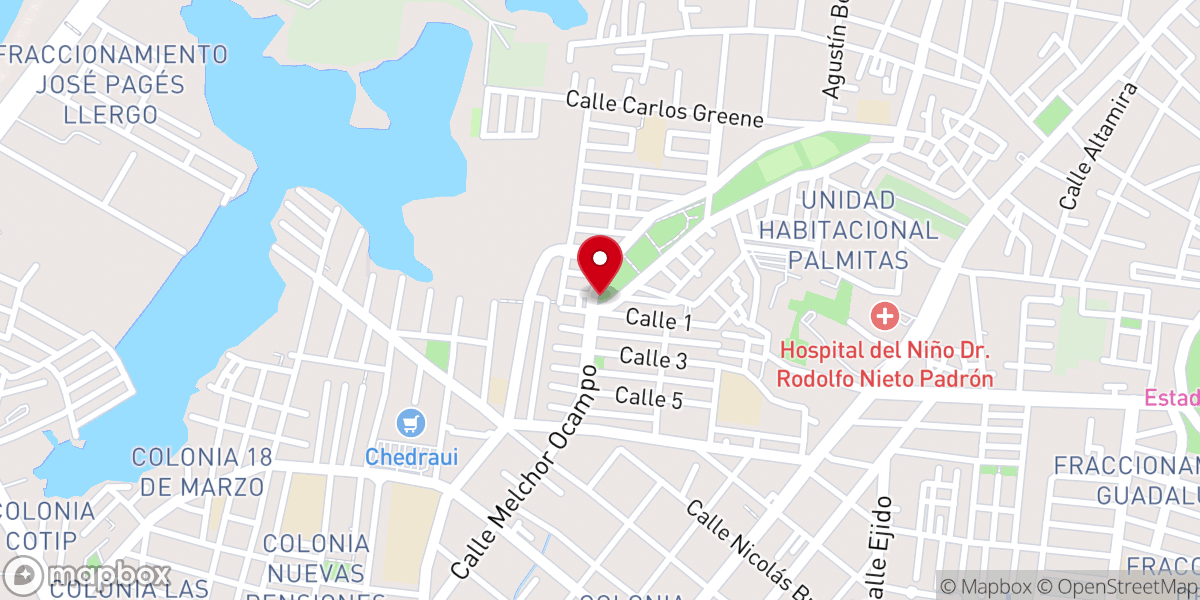 Map showing location of Parroquia de San José Obrero