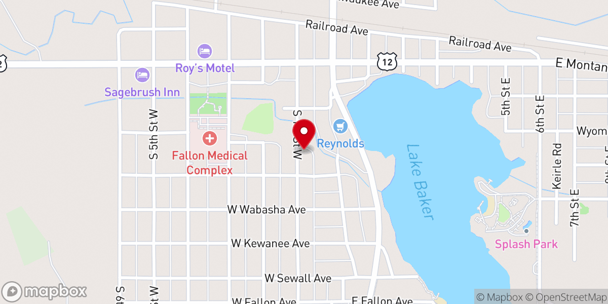 Map showing location of Baker Wesleyan Methodist Church