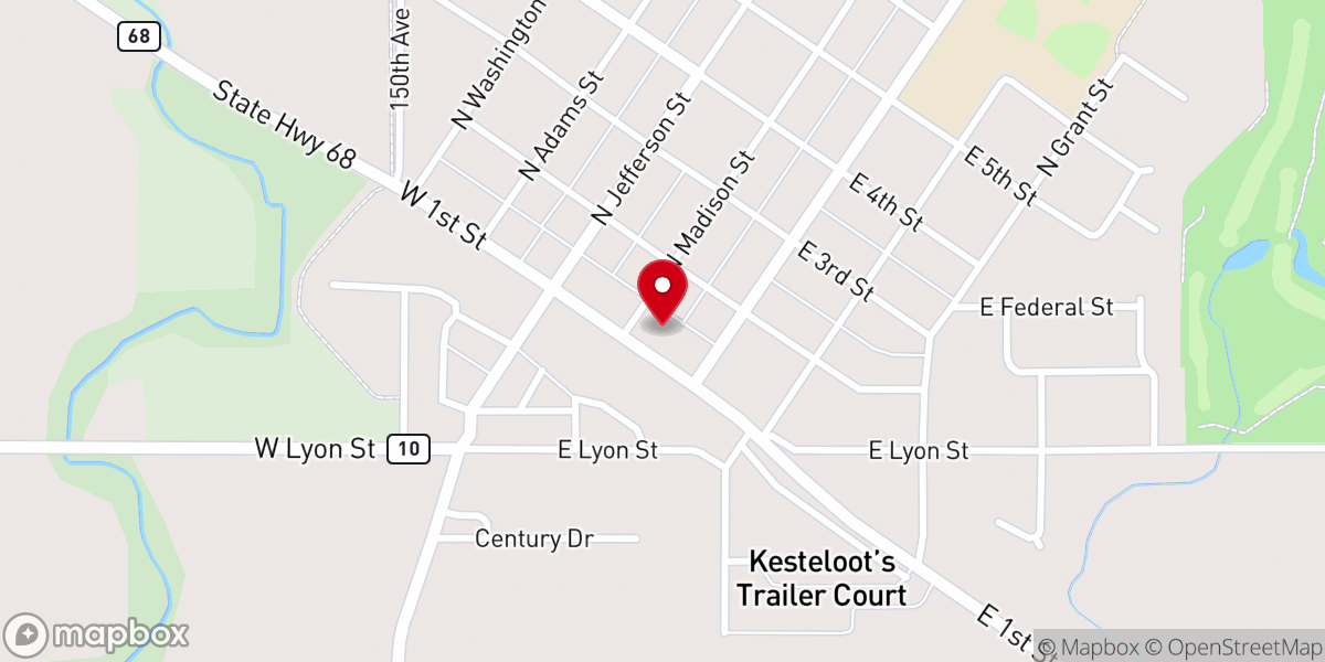Map showing location of Bethel Fellowship Church