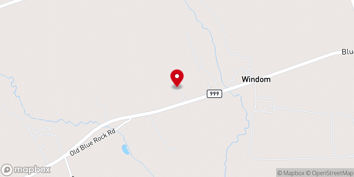 Map showing location of Blue Rock Mennonite Church