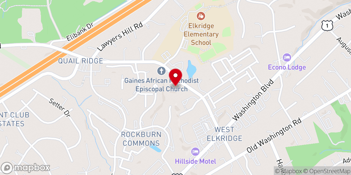Map showing location of Unity Baptist Church