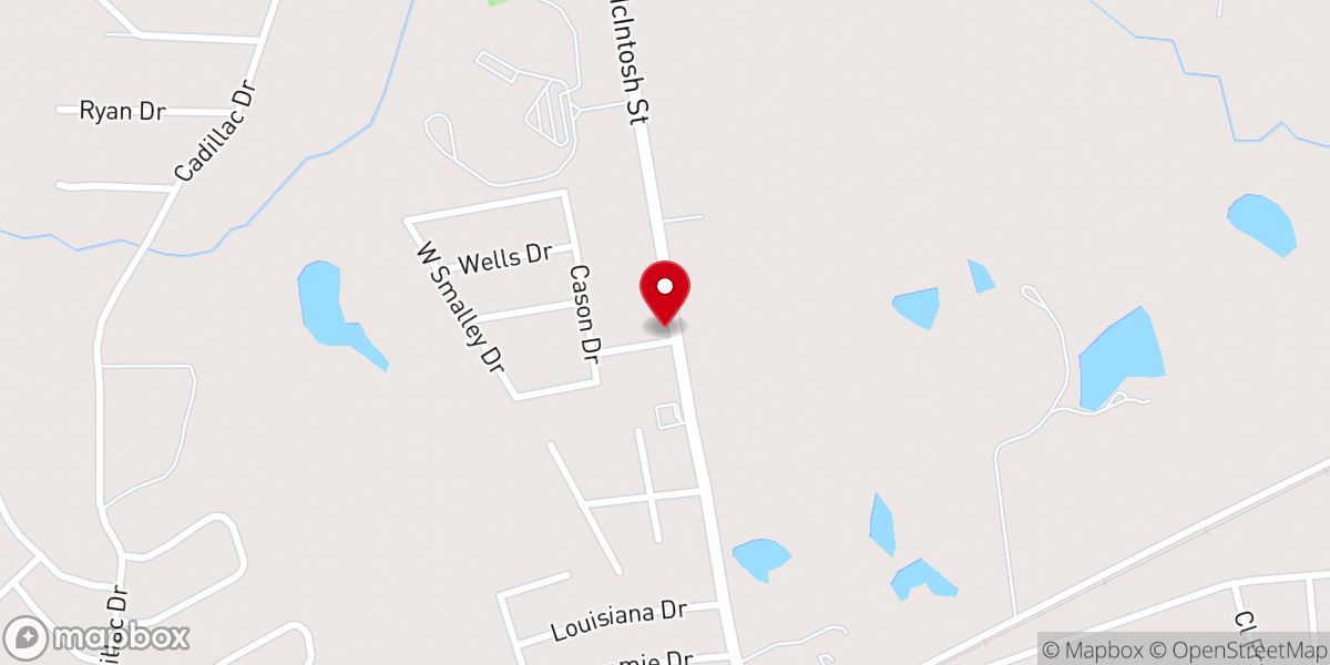 Map showing location of Hall Tabernacle Church of God in Christ