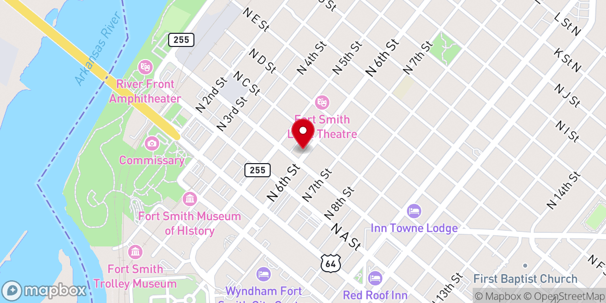 Map showing location of St John's Episcopal Church