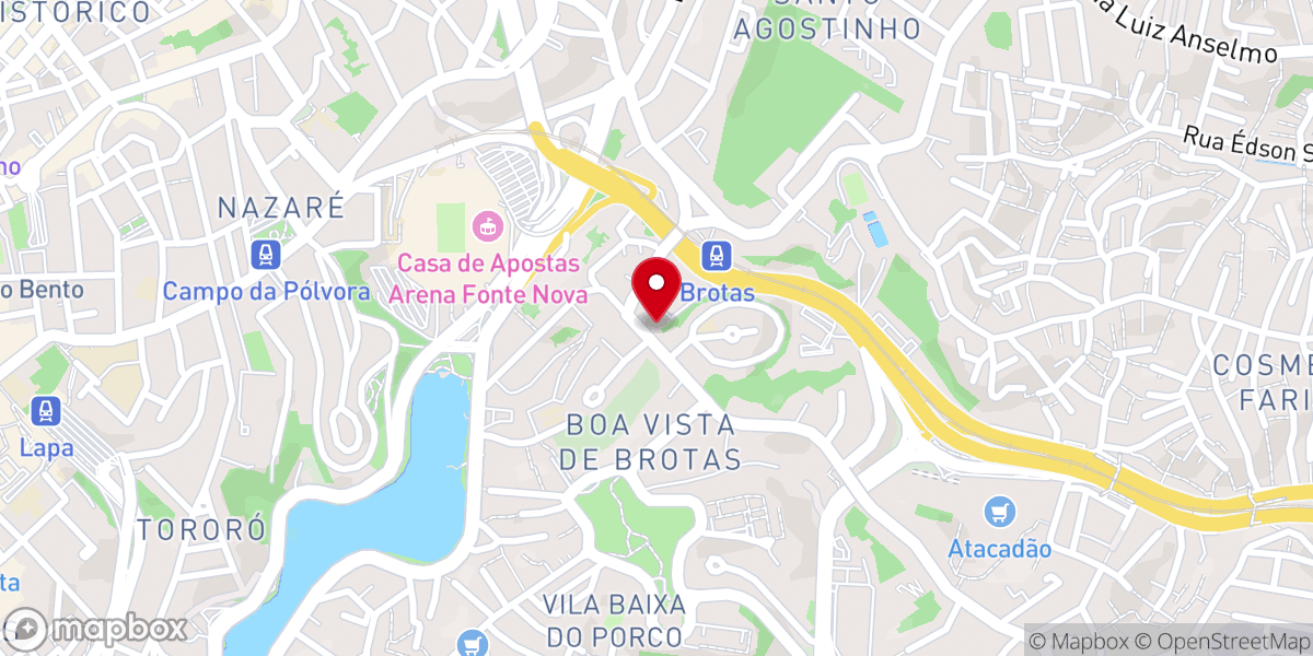 Map showing location of Igreja Batista de Brotas