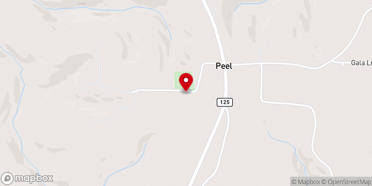 Map showing location of Peel Missionary Baptist Church