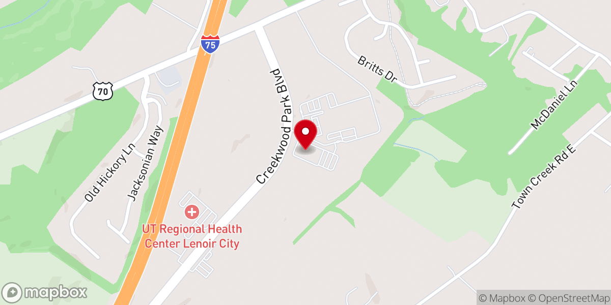 Map showing location of The Venue at Lenoir City