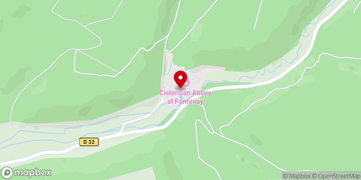 Map showing location of Abbaye de Fontenay