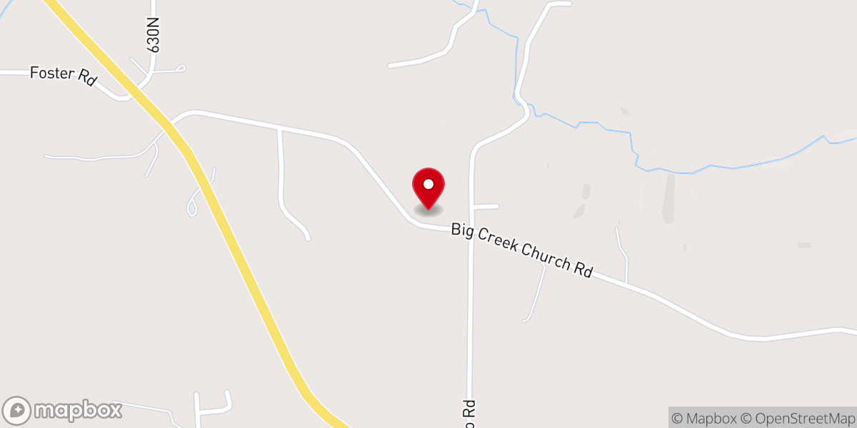 Map showing location of Big Creek Church