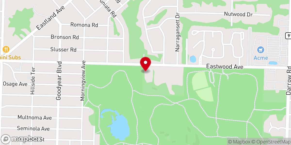 Map showing location of Akron Freewill Baptist Church