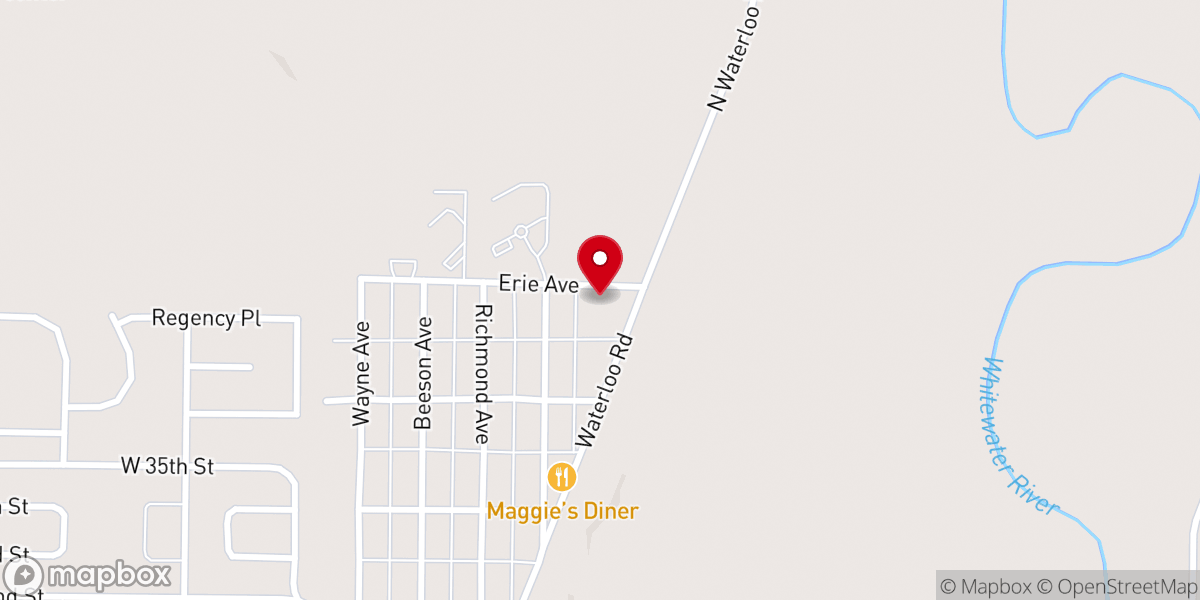 Map showing location of Connersville Church of Christ