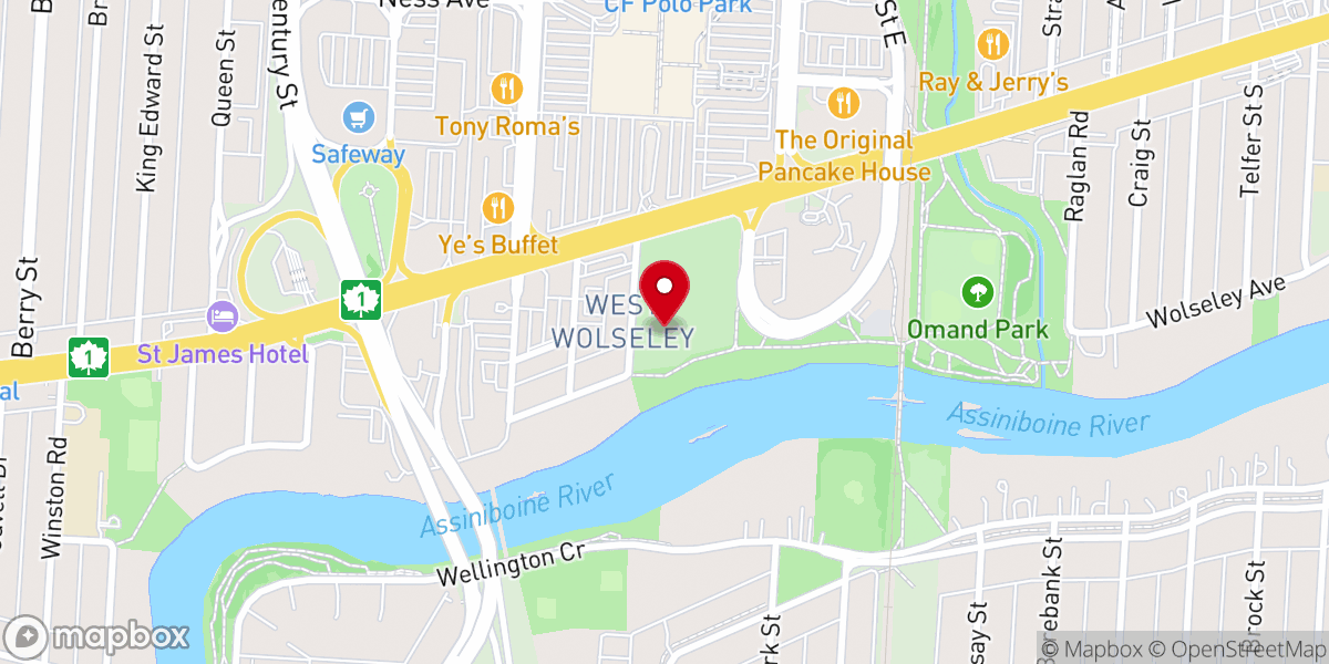 Map showing location of Saint James Anglican Church