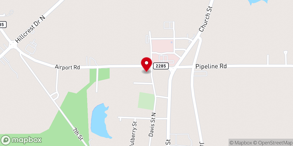 Map showing location of Cedar Crest Christian Church