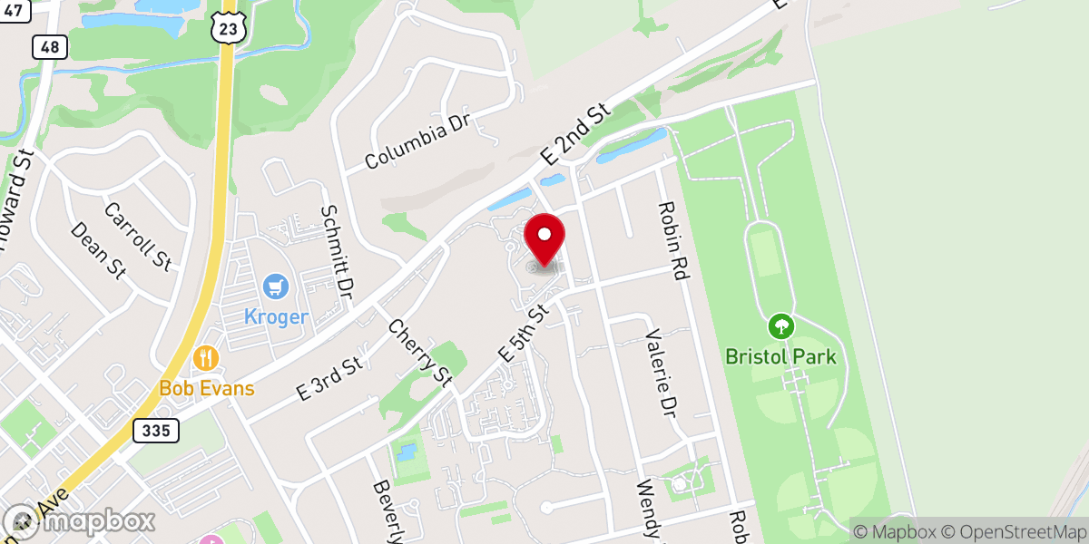 Map showing location of Bristol Village Activity Center