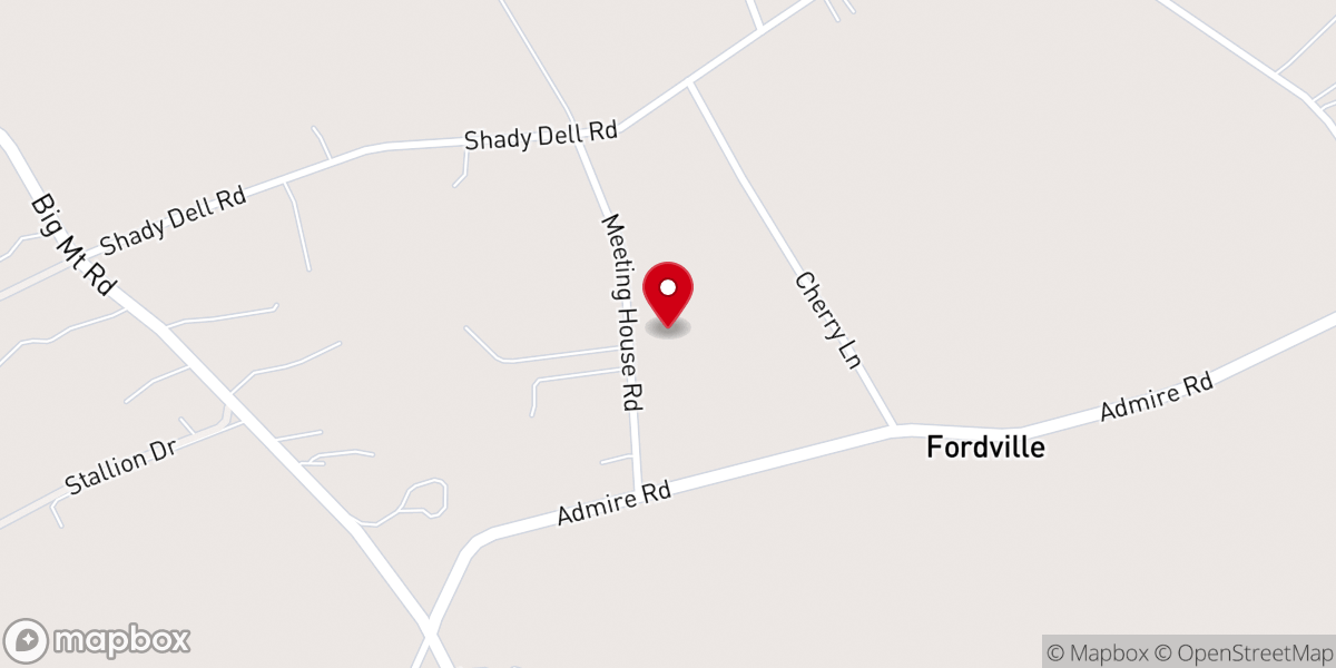 Map showing location of Altland Church