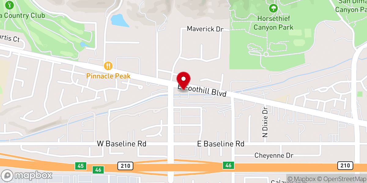 Map showing location of Foothill Vineyard Church